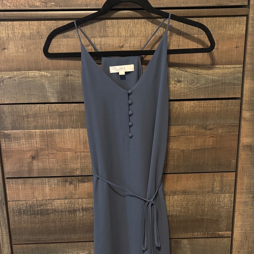 LOFT Women's Slate Blue Midi Dress